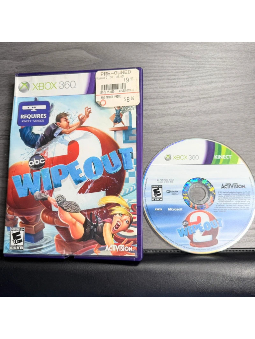 ABC Wipeout 2 Microsoft Xbox 360 Kinect Game Disc Case Activision 2011